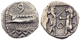 Phoenicia, Sidon. Baalshallim II. Silver 1/16 Shekel (0.63 g), ca. 401-366 BC. AEF