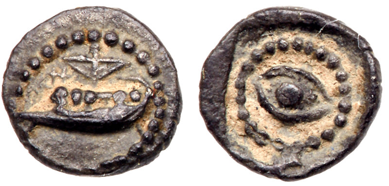 Phoenicia, Sidon. Uncertain king. Silver 1/64 Shekel (0.24 g), 5th-4th centuries...
