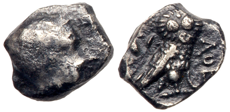 Philistia, Uncertain mint. Silver Obol (0.55 g), 5th century-333 BC. Imitating A...