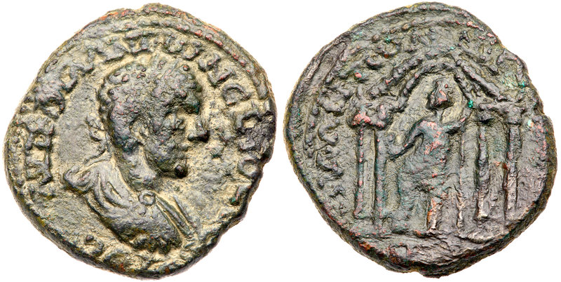 Judean City Coinage. Nicopolis-Emmaus. Elagabalus. &AElig; (10.78 g), AD 218-222...