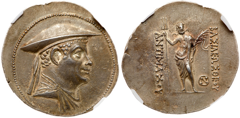 Baktrian Kingdom. Antimachos I. Silver Tetradrachm (16.46 g), ca. 174-165 BC. Di...
