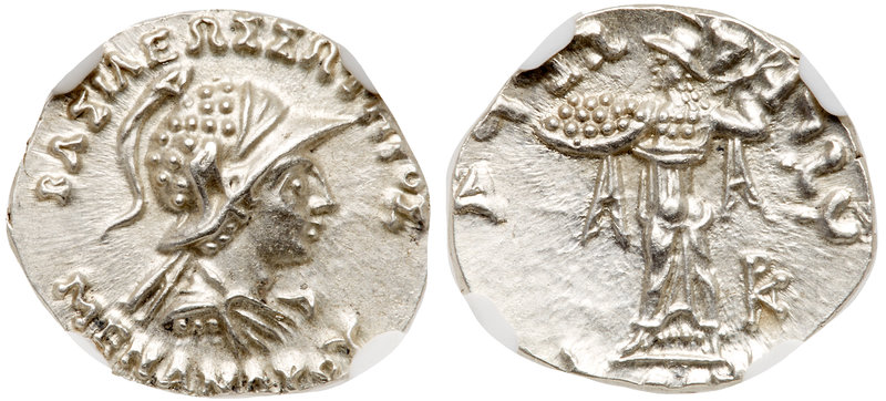 Indo-Greek Kingdom. Menander I. Silver Drachm (2.48 g), ca. 165/55-130 BC. BA&Si...
