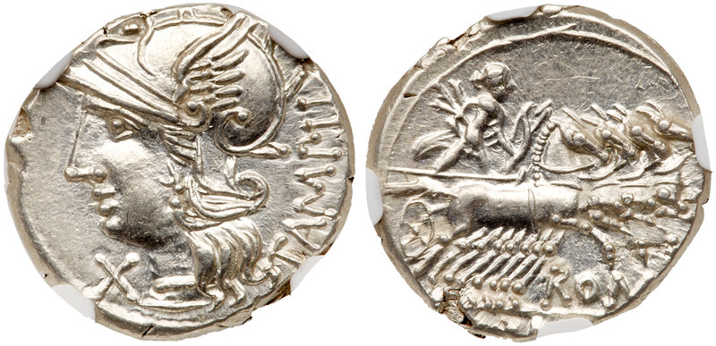 M. Baebius Q.f. Tampilus. Silver Denarius (3.91 g), 137 BC. Rome. TAMPIL behind,...