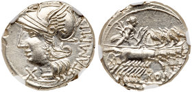 M. Baebius Q.f. Tampilus. Silver Denarius (3.91 g), 137 BC