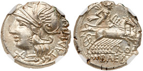 M. Baebius Q.f. Tampilus. Silver Denarius (4.00 g), 137 BC