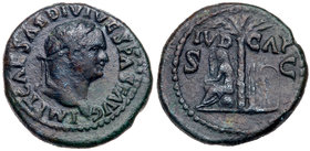 Titus. Æ Semis (4.52 g), AD 79-81. VF