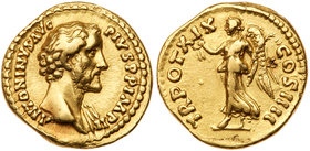 Antoninus Pius. Gold Aureus (7.08 g), AD 138-161. VF