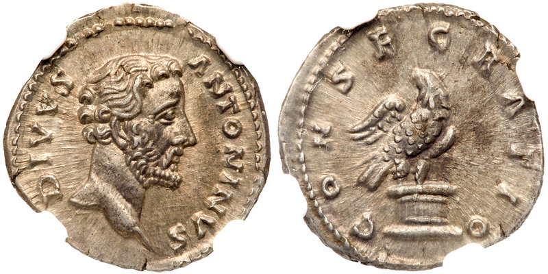 Antoninus Pius, 138-161 AD. Silver Denarius (3.19g). Rome, AD 161. Issued under ...