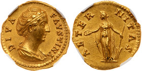 Diva Faustina I. Gold Aureus (7.34 g), died AD 140/1