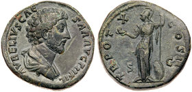 Marcus Aurelius. Æ Sestertius (26.09 g), as Caesar, AD 138-161. VF