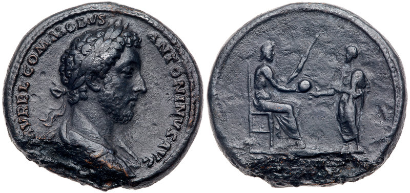 Commodus. &AElig; Medallion (49.42 g), AD 177-192. Rome, AD 183/4. [M] AVREL COM...