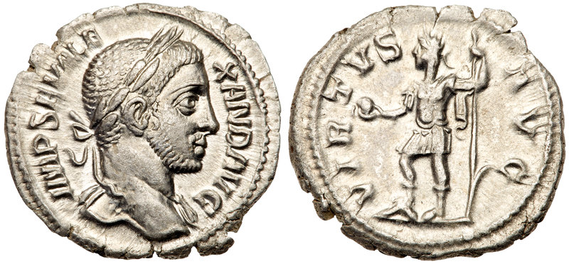 Severus Alexander. Silver Denarius (3.07 g), AD 222-235. Rome, AD 230. IMP SEV A...