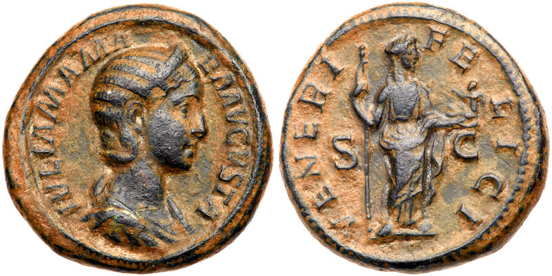 Julia Mamaea. &AElig; As (11.46 g), Augusta, AD 222-235. Rome, under Severus Ale...