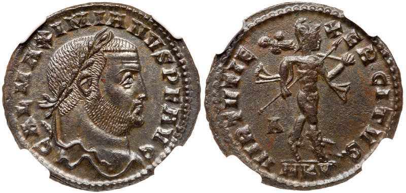 Galerius. &AElig; Follis (7.28 g), AD 305-311. Cyzicus, AD 308/9. GAL MAXIMIANVS...