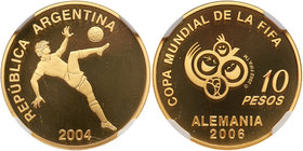 Argentina. 10 Pesos, 2004. NGC PF69