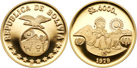 Bolivia. 4000 Pesos, 1979. PF