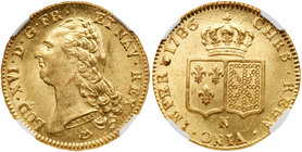 France. 2 Louis d'or, 1786-N (Montpellier). NGC MS63