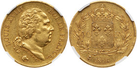 France. 40 Francs, 1816-L (Bayonne). NGC AU55