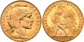 France. 20 Francs, 1911. BU