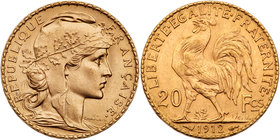 France. 20 Francs, 1912. BU