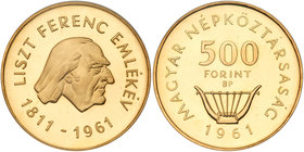 Hungary. 50, 100 and 500 Forint, 1961-BP. PCGS PF64