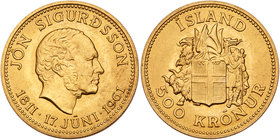 Iceland. 500 Kronur, 1961. BU
