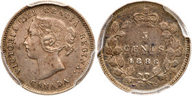 Canada. 5 Cents, 1886. PCGS AU53