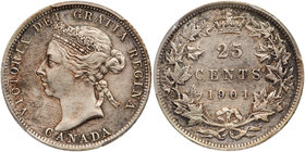 Canada. 25 Cents, 1901. PCGS EF