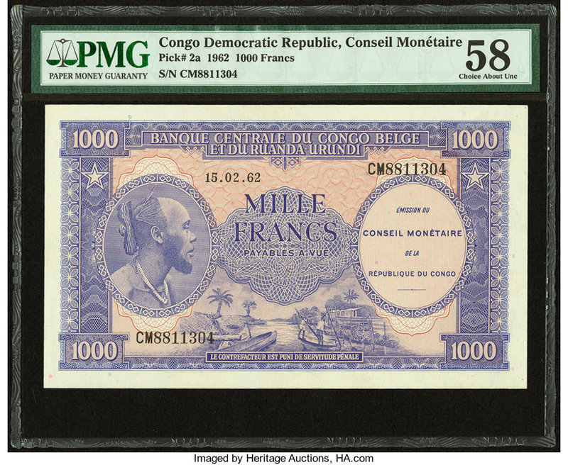 Congo Democratic Republic Banque Centrale du Congo Belge et du Ruanda-Urundi 100...