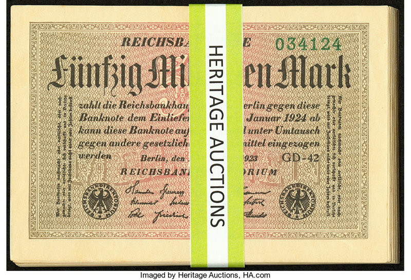Germany Reichsbanknote 50 Millionen Mark 1.9.1923 Pick 109, Forty-Eight Examples...