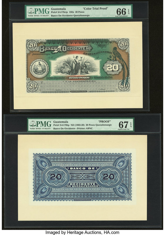 Guatemala Banco de Occidente en Quezaltenango 20 Pesos 18xx; ND (1903-20) Pick S...