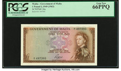 Malta Government of Malta 1 Pound 1949 (1963) Pick 26a PCGS Gem New 66PPQ. 

HID09801242017