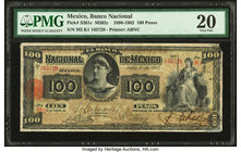 Mexico Banco Nacional de Mexico 100 Pesos 1.7.1901 Pick S261c M302c PMG Very Fine 20. Stained; corner tip missing.

HID09801242017