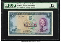 Rhodesia Reserve Bank of Rhodesia 5 Pounds 10.11.1964 Pick 26a PMG Choice Very Fine 35. 

HID09801242017