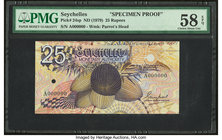 Seychelles Seychelles Monetary Authority 25 Rupees ND (1979) Pick 24sp Specimen Proof PMG Choice About Unc 58 EPQ. Printer's annotations; one POC.

HI...