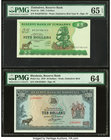Zimbabwe Reserve Bank of Zimbabwe 5 Dollars 1994 Pick 2e PMG Gem Uncirculated 65 EPQ; Rhodesia Reserve Bank 10 Dollars 2.1.1979 Pick 41a PMG Choice un...