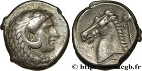 SICILY - SICULO-PUNIC - LILYBAION
Type : Tétradrachme 
Date : c. 325 AC. 
Mint name / Town : Machanat (Le Camp), Lilybée 
Metal : silver 
Diamete...