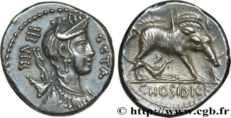 HOSIDIA
Type : Denier 
Date : 68 AC. 
Mint name / Town : Rome 
Metal : silve...