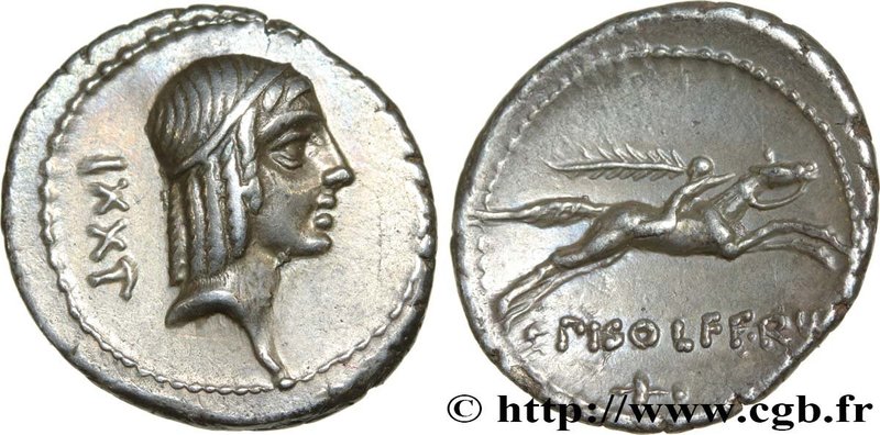 CALPURNIA
Type : Denier 
Date : 67 AC. 
Mint name / Town : Rome 
Metal : sil...