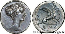 CARISIA
Type : Denier 
Date : 46 AC. 
Mint name / Town : Rome 
Metal : silver 
Millesimal fineness : 950 ‰
Diameter : 18 mm
Orientation dies : ...