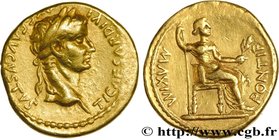 TIBERIUS
Type : Aureus 
Date : c. 27-30 
Mint name / Town : Lyon 
Metal : gold 
Millesimal fineness : 1000 ‰
Diameter : 19,5 mm
Orientation die...