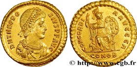 THEODOSIUS I
Type : Solidus 
Date : 388-392 
Mint name / Town : Constantinople 
Metal : gold 
Millesimal fineness : 1000 ‰
Diameter : 21 mm
Ori...