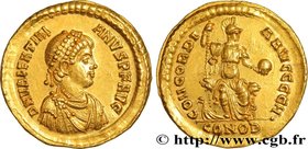 VALENTINIAN II
Type : Solidus 
Date : 383-385 
Mint name / Town : Constantinople 
Metal : gold 
Diameter : 21 mm
Orientation dies : 12 h.
Weigh...