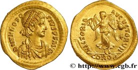 THEODOSIUS II
Type : Tremissis 
Date : c. 430-440 
Mint name / Town : Constantinople 
Metal : gold 
Millesimal fineness : 1000 ‰
Diameter : 16,5...