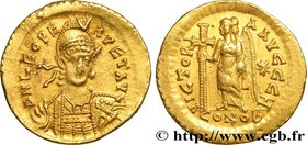 LEO I
Type : Solidus 
Date : 462-466 
Mint name / Town : Constantinople 
Metal : gold 
Millesimal fineness : 1000 ‰
Diameter : 20 mm
Orientatio...