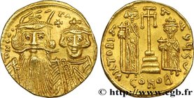 CONSTANS II, CONSTANTINE IV, HERACLIUS and TIBERIUS
Type : Solidus 
Date : 661-663 
Mint name / Town : Constantinople 
Metal : gold 
Diameter : 1...