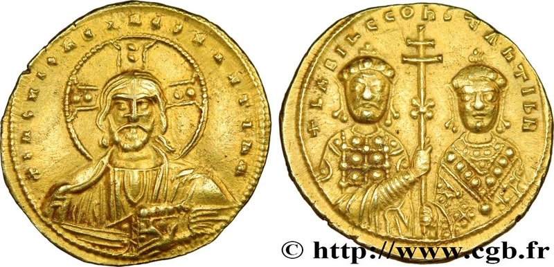 BASIL II and CONSTANTINE VIII
Type : Histamenon Nomisma 
Date : 977 
Mint nam...