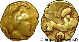 VENETI (Area of Vannes)
Type : Statère d’or au fleuron 
Date : IIe siècle avant J.-C. 
Mint name / Town : Vannes (56) 
Metal : gold 
Diameter : 1...