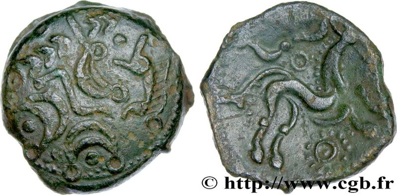 GALLIA - AULERCI EBUROVICES (Area of Évreux)
Type : Bronze au cheval, dérivé de...