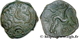 GALLIA - AULERCI EBUROVICES (Area of Évreux)
Type : Bronze au cheval, dérivé de types belges 
Date : c.60-50 AC. 
Mint name / Town : Évreux (27) 
...